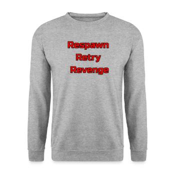 Respawn Retry Revenge - Unisex Sweatshirt - salt & pepper - Front - Alina (178cm) & Michal (187cm)