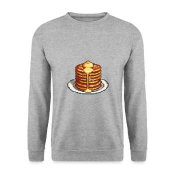 Icône de pixel de crêpe - Sweat-shirt Unisexe - gris chiné - Devant - Alina (178cm) & Michal (187cm)