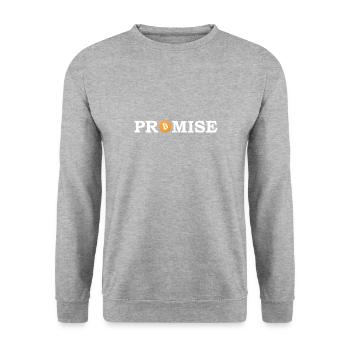 Bitcoin is a promise - Unisex Sweatshirt - salt & pepper - Front - Alina (178cm) & Michal (187cm)