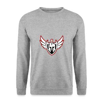 Spartan Warrior Helmet - Unisex Sweatshirt - salt & pepper - Front - Alina (178cm) & Michal (187cm)