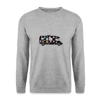 Profile with Stickers - Unisex Sweatshirt - salt & pepper - Front - Alina (178cm) & Michal (187cm)
