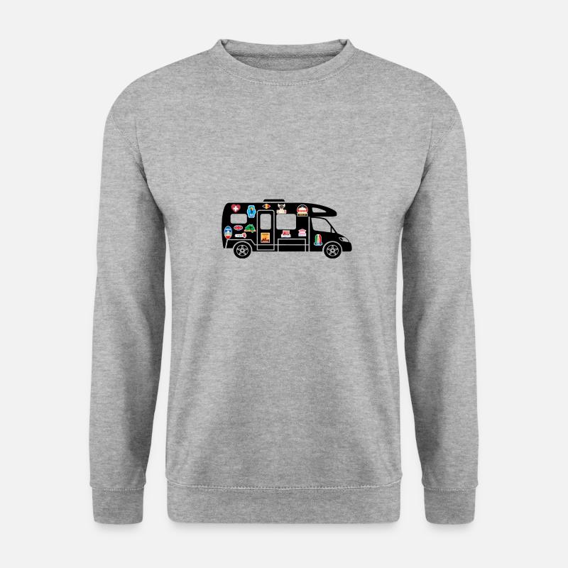 Profil mit Stickern - Unisex Pullover - Weißgrau meliert
