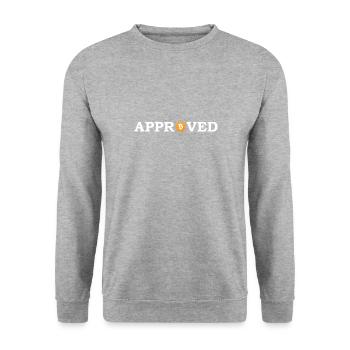 Bitcoin is Approved - Unisex Sweatshirt - salt & pepper - Front - Alina (178cm) & Michal (187cm)
