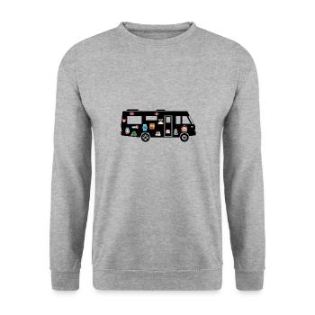 Intégral avec Stickers - Sweat-shirt Unisexe - gris chiné - Devant - Alina (178cm) & Michal (187cm)