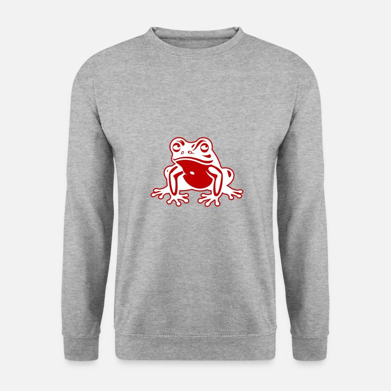 Frosch Tier - Unisex Pullover - Weißgrau meliert