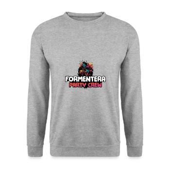 Formentera Party Crew - Unisex Pullover - Weißgrau meliert - Vorne - Alina (178cm) & Michal (187cm)