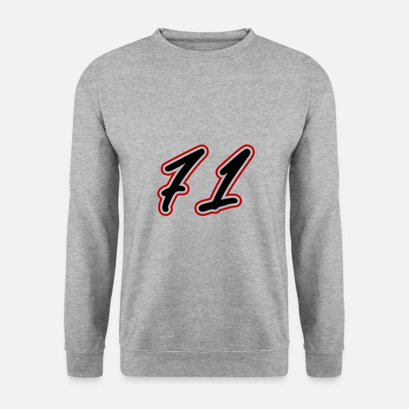 71 Zahl Symbol - Unisex Pullover - Weißgrau meliert