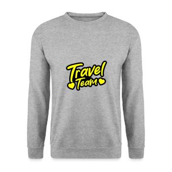 Travel Team - Unisex Pullover - Weißgrau meliert - Vorne - Alina (178cm) & Michal (187cm)