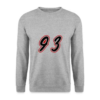 93 Symbole numérique - Sweat-shirt Unisexe - gris chiné - Devant - Alina (178cm) & Michal (187cm)