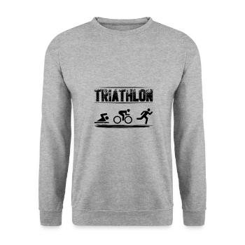 Triathlon - Unisex Sweatshirt - salt & pepper - Front - Alina (178cm) & Michal (187cm)