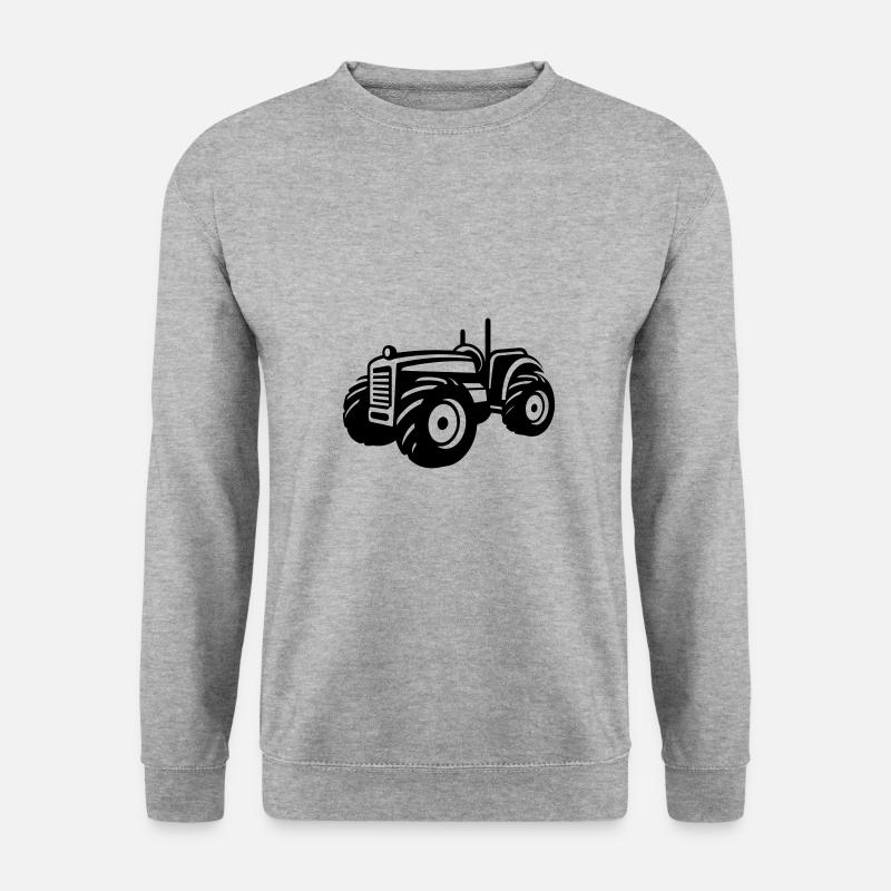 Traktor Fahrzeug - Unisex Pullover - Weißgrau meliert