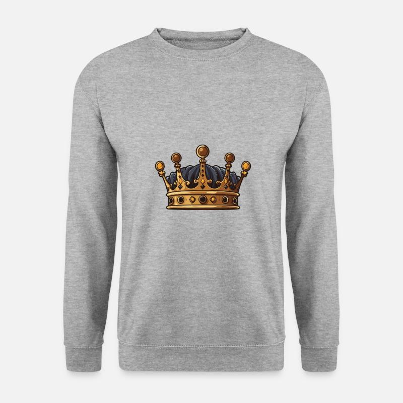 Krone Symbol - Unisex Pullover - Weißgrau meliert