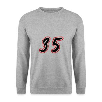 35 Symbole numérique - Sweat-shirt Unisexe - gris chiné - Devant - Alina (178cm) & Michal (187cm)