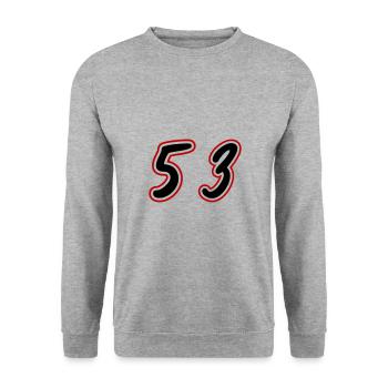 53 Number Symbol - Unisex Sweatshirt - salt & pepper - Front - Alina (178cm) & Michal (187cm)
