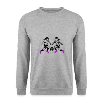 Soccer Team Women's Soccer - Unisex Sweatshirt - salt & pepper - Front - Alina (178cm) & Michal (187cm)