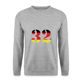 Maillot 32 numéros Allemagne - Sweat-shirt Unisexe - gris chiné - Devant - Alina (178cm) & Michal (187cm)