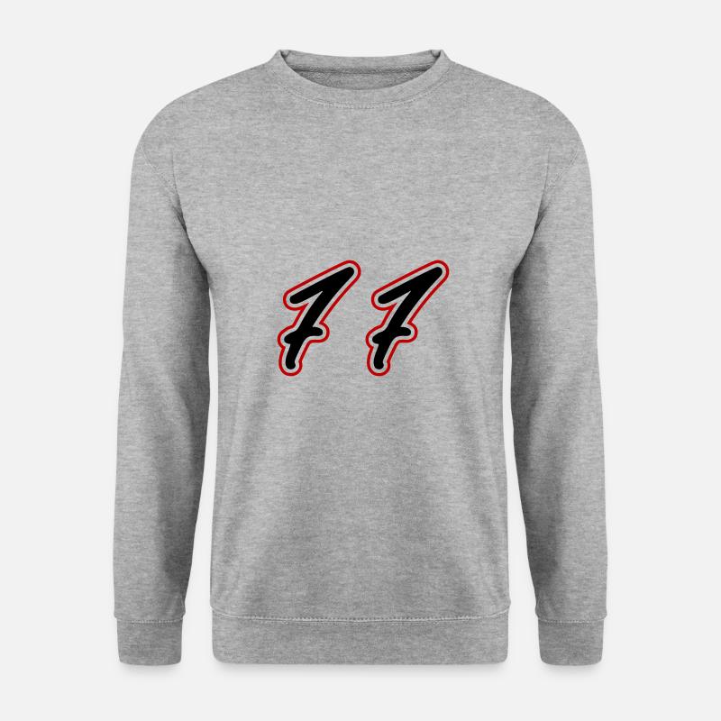 77 Zahl Symbol - Unisex Pullover - Weißgrau meliert