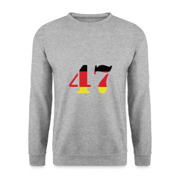 47 Numéro Jersey Allemagne - Sweat-shirt Unisexe - gris chiné - Devant - Alina (178cm) & Michal (187cm)