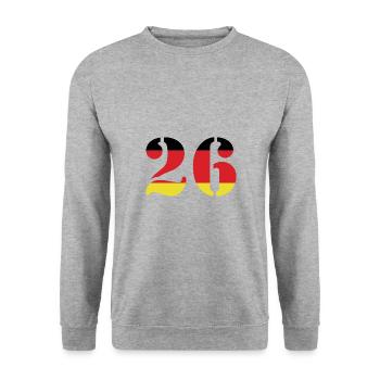 26 Number Jersey Germany - Unisex Sweatshirt - salt & pepper - Front - Alina (178cm) & Michal (187cm)