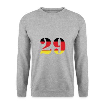 29 Numéro Jersey Allemagne - Sweat-shirt Unisexe - gris chiné - Devant - Alina (178cm) & Michal (187cm)