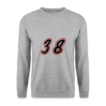 38 Symbole numérique - Sweat-shirt Unisexe - gris chiné - Devant - Alina (178cm) & Michal (187cm)