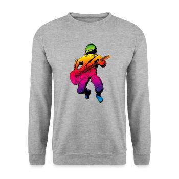 Space Guitar Hero 2 - Unisex Sweatshirt - salt & pepper - Front - Alina (178cm) & Michal (187cm)