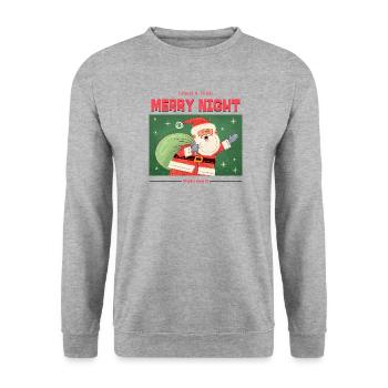 Santa merry christmas happy holidays christmas - Unisex Pullover - Weißgrau meliert - Vorne - Alina (178cm) & Michal (187cm)