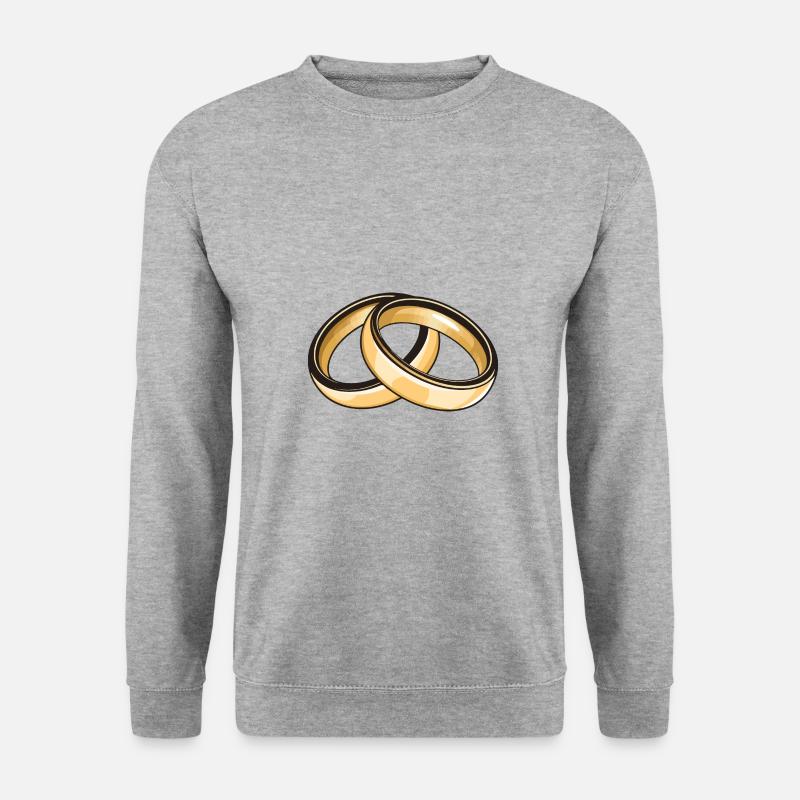 Eheringe Hochzeit - Unisex Pullover - Weißgrau meliert