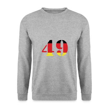 49 Numéro Jersey Allemagne - Sweat-shirt Unisexe - gris chiné - Devant - Alina (178cm) & Michal (187cm)