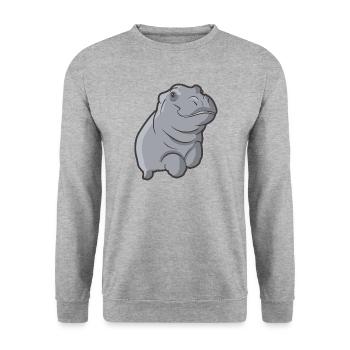 Hippo Hippopotamus Hippopotamus Hippopotamus - Unisex Sweatshirt - salt & pepper - Front - Alina (178cm) & Michal (187cm)