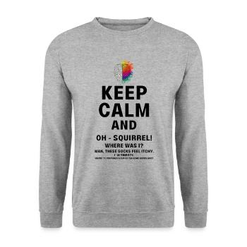 Keep calm and ADHD funny squirrel neurodiversity - Unisex Sweatshirt - salt & pepper - Front - Alina (178cm) & Michal (187cm)