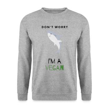 Ne vous inquiétez pas, je suis végétalien - Sweat-shirt Unisexe - gris chiné - Devant - Alina (178cm) & Michal (187cm)