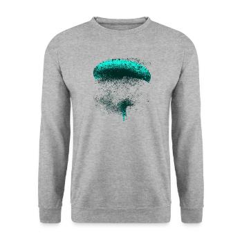 Parapente bleu éclaboussure - Sweat-shirt Unisexe - gris chiné - Devant - Alina (178cm) & Michal (187cm)