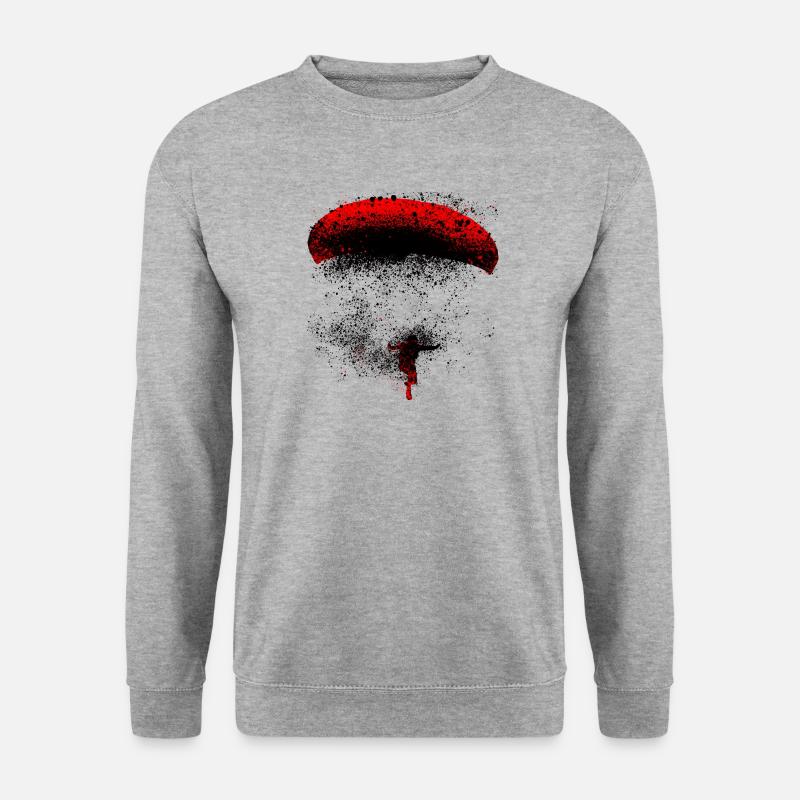 Paraglider Spritzer rot - Unisex Pullover - Weißgrau meliert