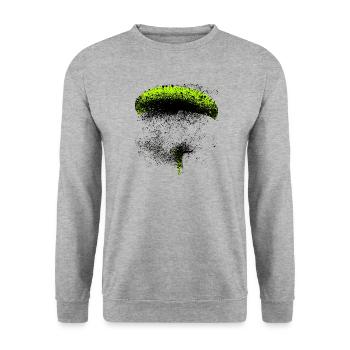 Paraglider Spritzer gelb - Unisex Pullover - Weißgrau meliert - Vorne - Alina (178cm) & Michal (187cm)