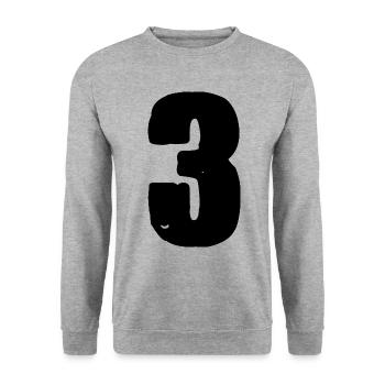 Maillot numéro 3 - Sweat-shirt Unisexe - gris chiné - Devant - Alina (178cm) & Michal (187cm)