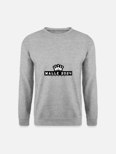 Malle 2024 Krone Urlaub - Unisex Pullover - Weißgrau meliert