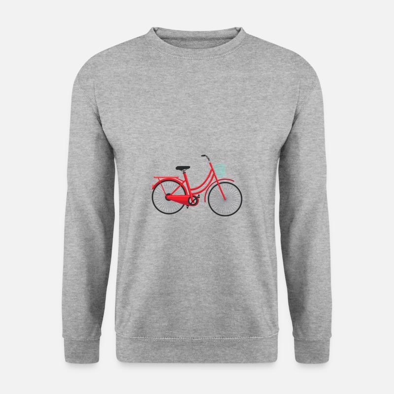 Rotes Fahrrad - Unisex Pullover - Weißgrau meliert