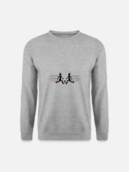 Fussballer Fussball Team Krone - Unisex Pullover - Weißgrau meliert