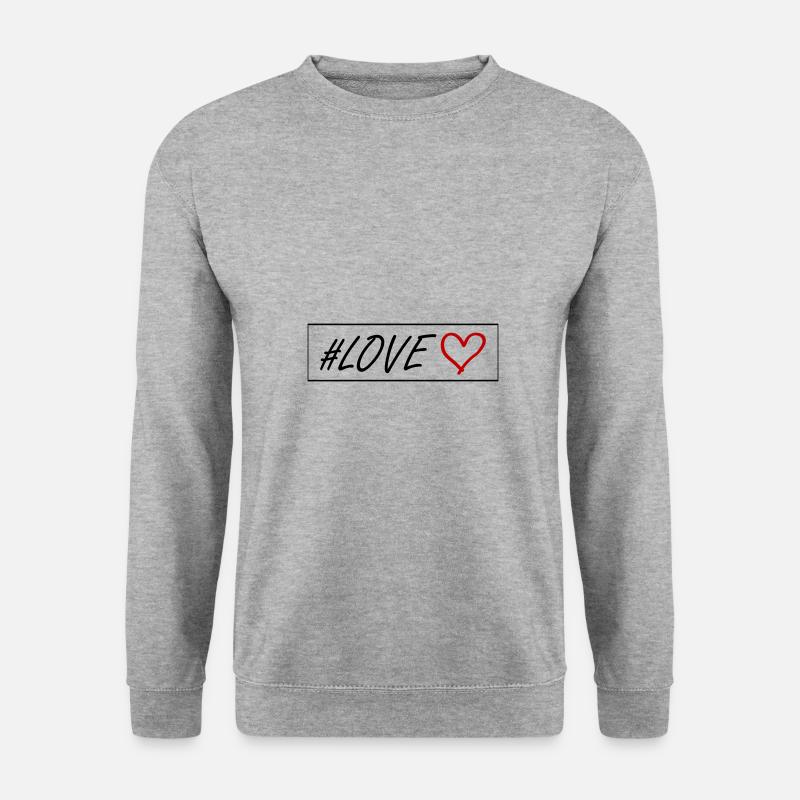 Liebe Herz - Unisex Pullover - Weißgrau meliert
