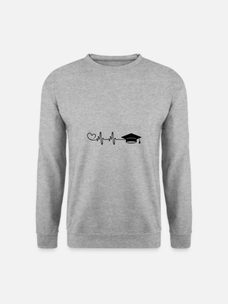 Student Cap Pulse Heart - Unisex Sweatshirt - salt & pepper