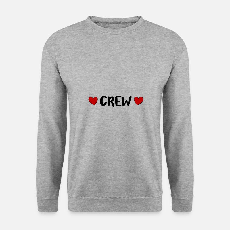 Crew Herz - Unisex Pullover - Weißgrau meliert