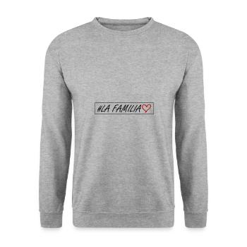 La Familia Herz - Unisex Pullover - Weißgrau meliert - Vorne - Alina (178cm) & Michal (187cm)