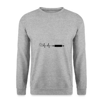 Kitchen roll rolling pin - Unisex Sweatshirt - salt & pepper - Front - Alina (178cm) & Michal (187cm)