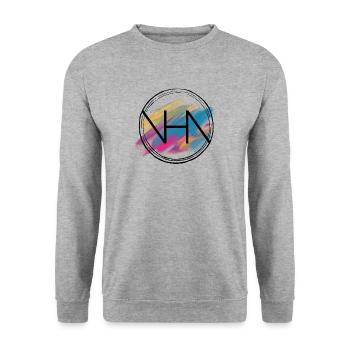 VHA VividHeArt Logo - Unisex Sweatshirt - salt & pepper - Front - Alina (178cm) & Michal (187cm)