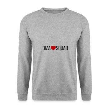 Ibiza Squad Herz - Unisex Pullover - Weißgrau meliert - Vorne - Alina (178cm) & Michal (187cm)