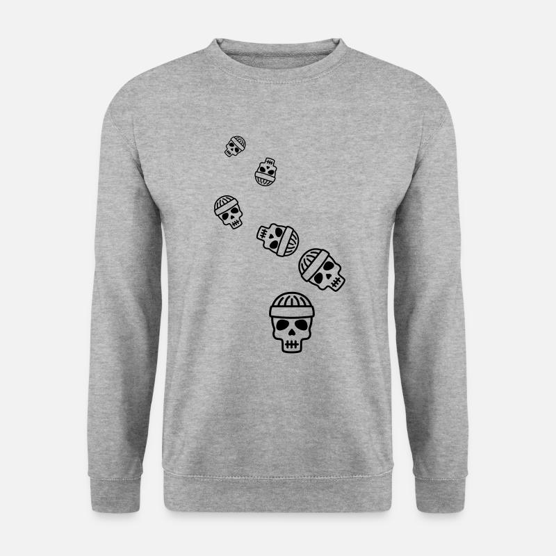 Skull kopf icon - Unisex Pullover - Weißgrau meliert