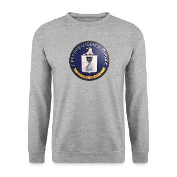 First Intelligence Agency of the People - Unisex Sweatshirt - salt & pepper - Front - Alina (178cm) & Michal (187cm)