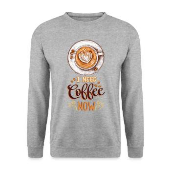 Café Amateur de Café Tasse à café Barista Vintage - Sweat-shirt Unisexe - gris chiné - Devant - Alina (178cm) & Michal (187cm)