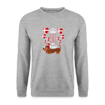 Jubilé du trône du Danemark 50 ans Reine Margrethe - Sweat-shirt Unisexe - gris chiné - Devant - Alina (178cm) & Michal (187cm)